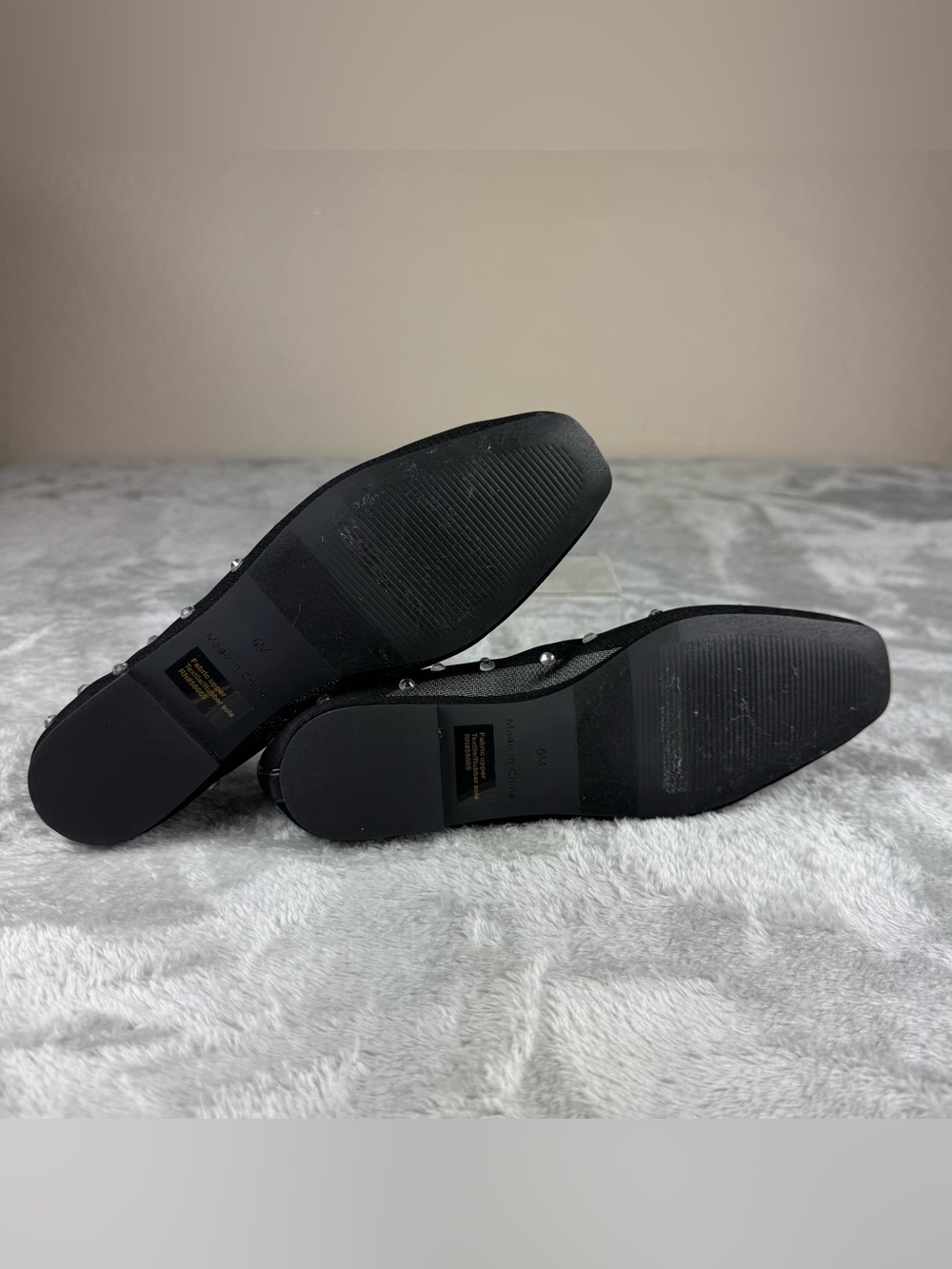 Open edit Lennox Rhinestone Mesh Flat In Black - Picture 3 of 10